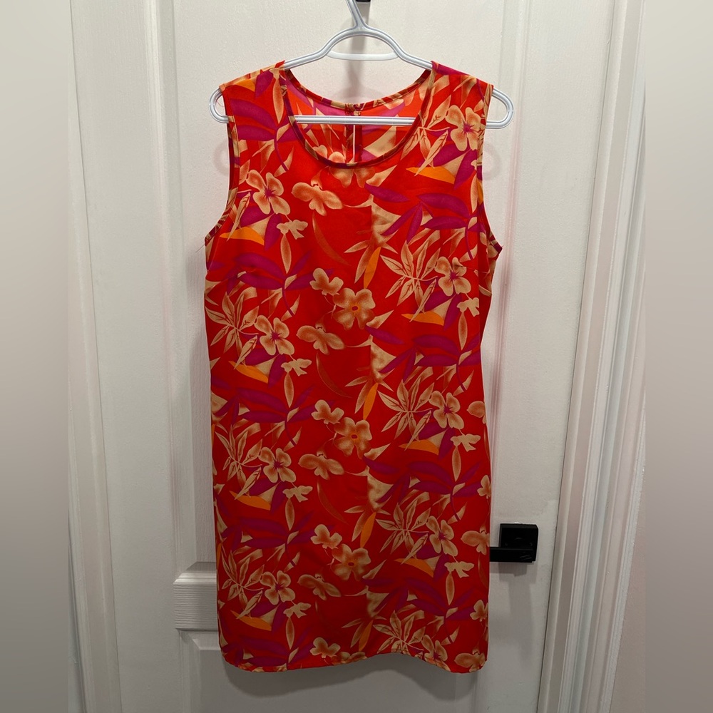 Jessica Red and Purple Floral Midi Dress
